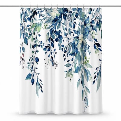 VHV - Douchegordijn - Badkamer gordijn - Waterbestendig douchegordijn - Wasbaar bloemenpatroon - Voor badkamer - 180x200 cm