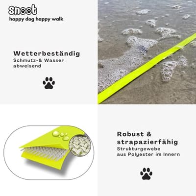 10m hondenriem met handlus in neongeel - Stevig en waterafstotend
