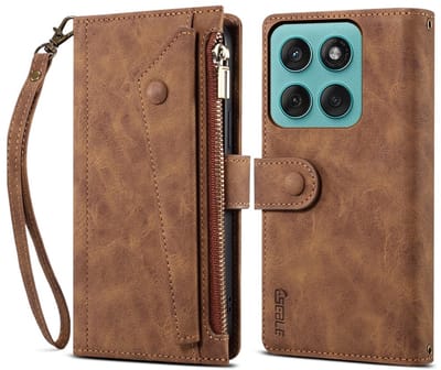 Coverup Hoesje - Geschikt voor Motorola Edge 60 / 60 Fusion Hoesje - Coverup Book Case met Portemonnee - Bruin
