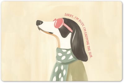 Placemats 45x30 cm - Placemat kunststof - 1 stuk - Quote - Hond - Zonnebril - Borden onderleggers - Decoratie voor op tafel - Keuken tafeldecoratie accessoires - Vinyl onderlegger - Tafelversiering