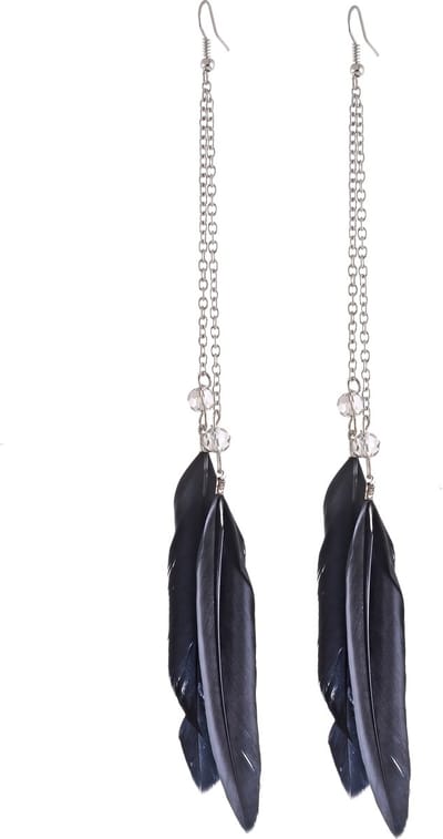 Behave - Oorbellen - Oorhangers met zwarte veren