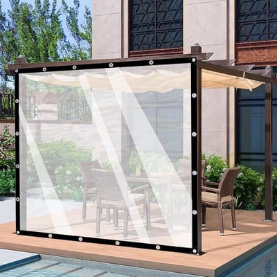 Waterdicht Dekzeil - Transparant Zeil - Buiten Beschermen - Versterkt PE Materiaal - Ogen Om 50cm - Transparant