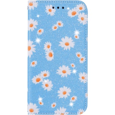 Comfycase iPhone 12 (Pro) Daisy Bookcase Hoesje Blauw