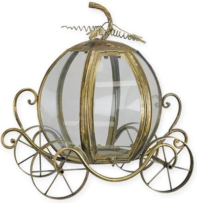 Boutique Trukado - Pompoenkoets Lantaarn - Assepoesters Koets Tinnen Lantaarn met glazen vensters - (hxwxd) approx. 47cm x 49.3cm x 29cm