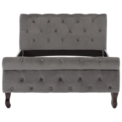 vidaXL - Bedframe - fluweel - grijs - 100x200 - cm