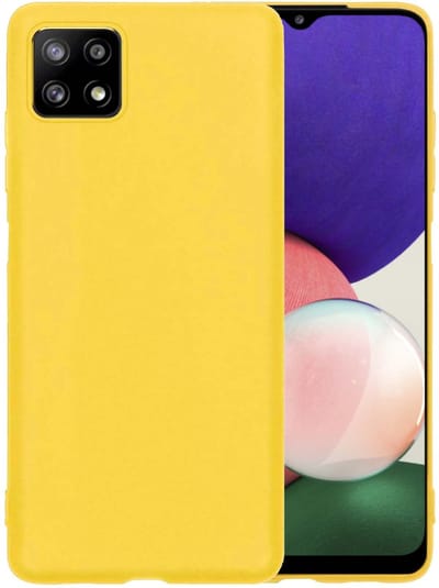 Hoesje - Geschikt voor Samsung Galaxy A22 4G - Sterk & Shockproof - Siliconen Case - Hoes Cover - Telefoonhoes - Geel