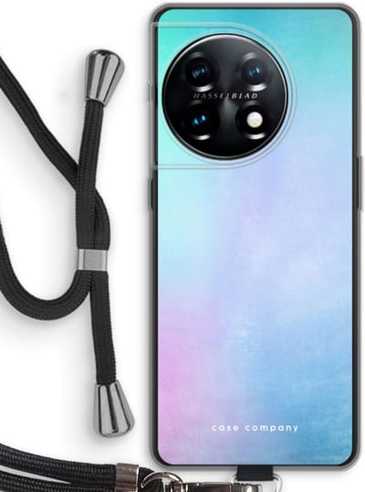 Case Company® - Hoesje met koord geschikt voor OnePlus 11 hoesje met Koord - Mist pastel - Telefoonhoesje met Zwart Koord - Bescherming aan alle Kanten en Over de Schermrand