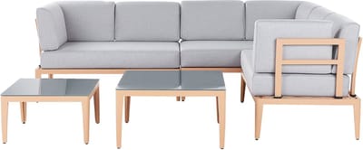 RIMA III - Loungeset voor 6 - Lichtgrijs - Polyester