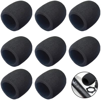 JHUBERS- Windscherm Microfoon - 8 Stuks - Schuimrubberen Afdekking - Herbruikbaar - Wasbaar - Geluidsfilter - Microfoonhoes