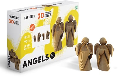 CARTONIC-3D PUZZLE -2IN1 ANGELS- puzzelen karton 3D DIY Creatief Speelgoed Decoratie Interieur Cadeau Ecologisch Voor kinderen en volwassenen