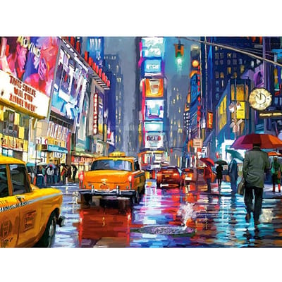 Peinture diamant 5D  city street  à faire soi-même, broderie 3D, point de croix, décor strass 5D 20X30CM gray