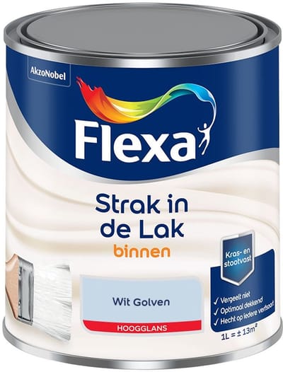 Flexa - Strak In De Lak Binnenlak Hoogglans - Wit Golven - Mengverf - 1 L