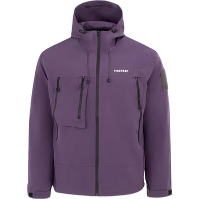 Firetrap Heren Winddichte Gewatteerde Windbreaker (Paars)