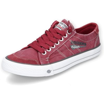 Dockers by Gerli Washed Canvas Heren Sneakers - donkerrood - EU43