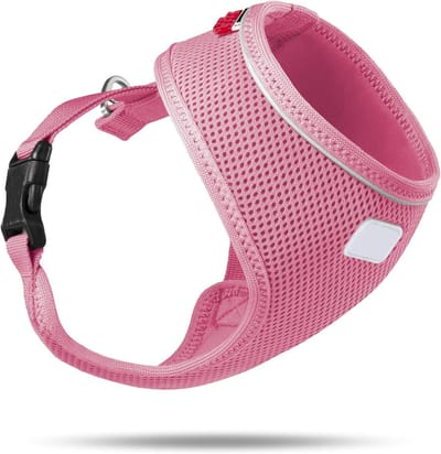 Famanu – Basic air-mesh hondentuig, licht en ademend hondenharnas, roze, maat M