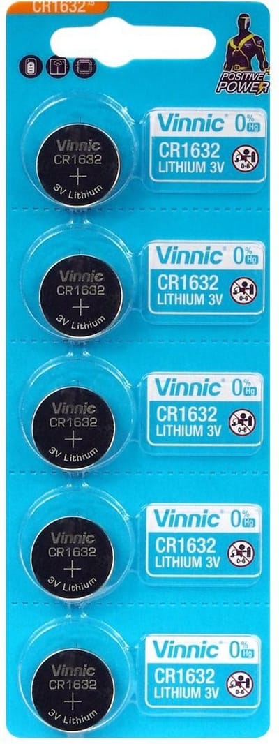 5 x CR1632 Lithium knoopcel batterijen
