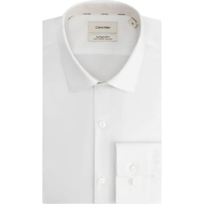 Calvin Klein Slim Essential Poplin Shirt White Taglia: 39 | Camicie Business Outlet | Uomo | Bianco