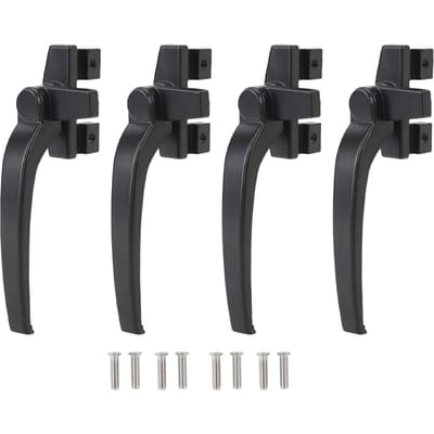 4PCS Poignée de Fenêtre Alliage d'Aluminium Poignée de Fenêtre Verrou pour Porte Coulissante Interne et Externe noir