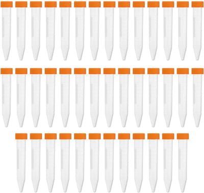 Dailygoods- Centrifugebuisjes 10 ml - 40 Stuks - Kunststof - Schroefsluiting - Gegradueerde Monsterhouder - Laboratorium Gebruik - Monsterbuisjes