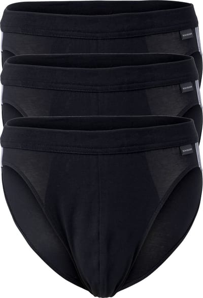 Schiesser Cotton Stretch Rio Heren Slip - 3 pack - Zwart - Maat S