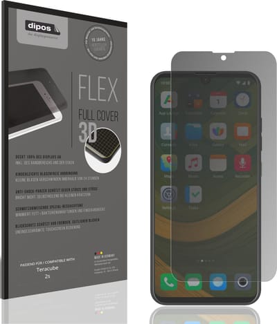 dipos FLEX – Matte Privacy Screenprotector geschikt voor Teracube 2s | Volledige Schermbescherming | Case-Friendly