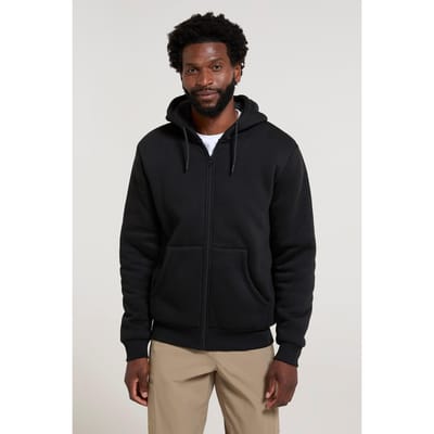 Mountain Warehouse Heren Dalton Borg gevoerde Full Zip Hoodie (Zwart)