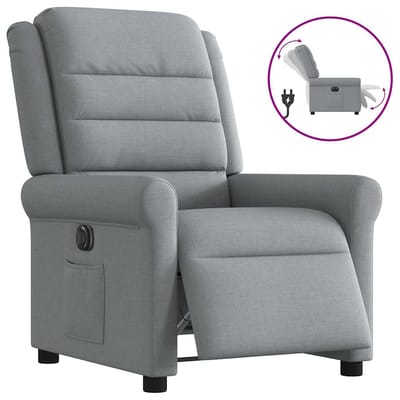 vidaXL - Fauteuil - elektrisch - verstelbaar - stof - lichtgrijs