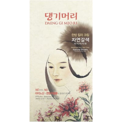 DAENG GI MEO RI, oriental medicine hair color, natural brown, 1 kit white