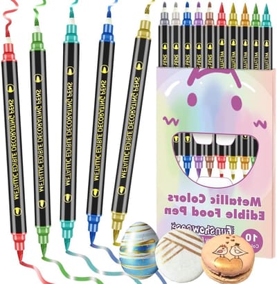 Edible markers voor creatieve decoratie, met dubbele metalen punt en penseel voor precisie