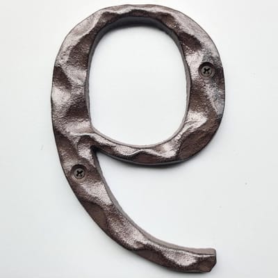 Huisnummer Gietijzer - Adres Cijfer - Huis Verfraaien - Gehamerde Look - 5 Inch Hoog - Zwart