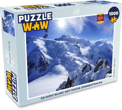 Puzzel De Mont Blanc met mooie zonnestralen - Legpuzzel - Puzzel 1000 stukjes volwassenen