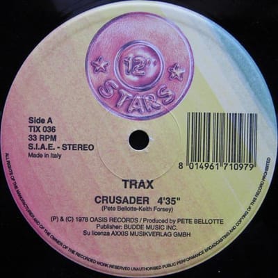 12-inch plaat TRAX, KONGAS - Crusader / Anikana-O TIX036 12 Inch Stars 1993 Italië Soul/Funk Gebruikt