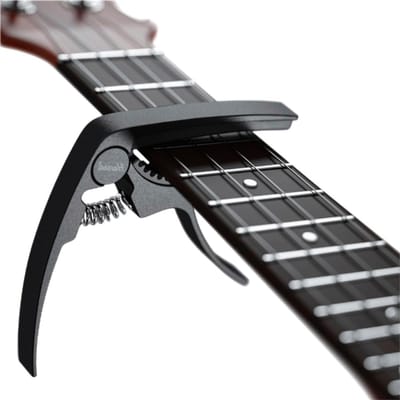 Gitaar Capo - Instrument Klem - Muziek Spelen - Universele Pasvorm - 3 Plectrums - Zwart