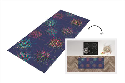 Keukenloper - Loper keuken - Vuurwerk - Digitaal - Patronen - 120x50 cm - Keukenloper vinyl