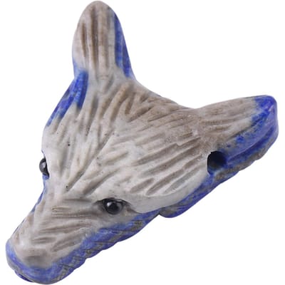 1 stuks Wolfshoofd Vormige Hanger Natuurlijke Lapis Lazuli Steen Charm Kleine Versiering 4cm gray