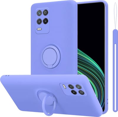 Cadorabo Hoesje geschikt voor Realme 8 5G / V13 / Q3 / Q3i / Narzo 30 5G in LIQUID LICHT PAARS - Beschermhoes van flexibel TPU silicone Case Cover met ring
