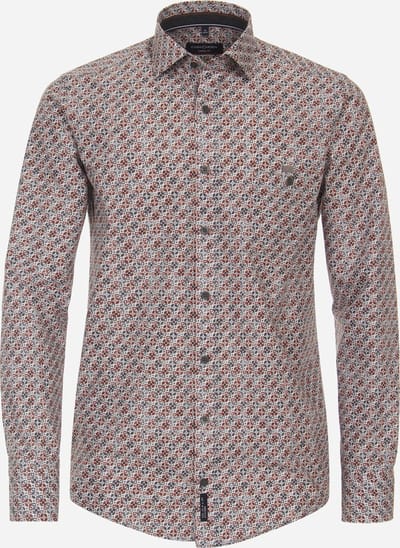 CASA MODA Sport casual fit overhemd - popeline - rood dessin - Strijkvriendelijk - Boordmaat: 39/40