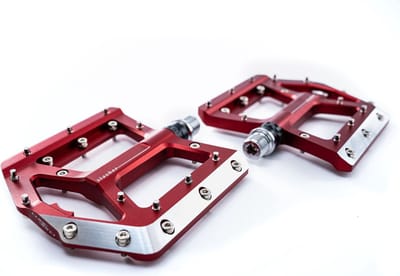 CUBE Pedalen Slasher - Fietspedalen - Lichtgewicht platformpedaal - CNC gefreesd aluminium - 108 x 108 x 14 mm - Rood