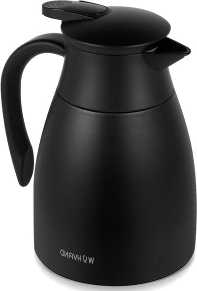 Thermoskaraf Koffie - Warme Dranken Dispenser - Dranken Warm Houden - Lekvrije Drievoudige Afdichting - 1 Liter - Zwart