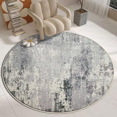 Licht Luxe Ronde Tapijten voor Woonkamer Modern Minimalistisch Slaapkamer Decor Tapijt Grote Oppervlakte Studiekamer Kleed Dik Antislip Vloermat 120*120cm