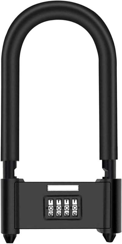 4 Digit Combinatie U-Lock, Robuuste Verstelbare Beugel voor Glazen Deuren, Fietsslot voor Binnen en Buiten Gebruik, Diefstalbeveiliging en Duurzaamheid
