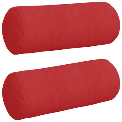 vidaXL Bolster Kussens 2 st Stof Rood Ø 15 x 40 cm