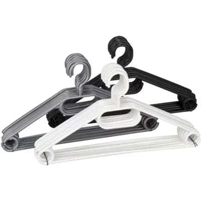 Wenko Kledinghangers Easy Grijs/zwart/wit 10 Stuks