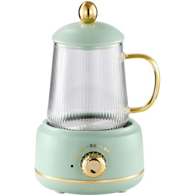 Bouilloire Électrique Portable Tasse à Mijoter 450ML Tasse Santé Mini Mijoteuse Bouilloire Bureau Théière Fleur white