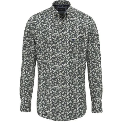 Fynch-Hatton Overhemd Winter Flower Button-Down Dark Ivy / male