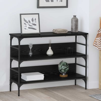 vidaXL - Wandtafel - Zwart - eiken - 100 - x - 32 - x - 75 - cm - Bewerkt - hout