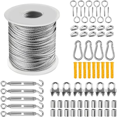 Duurzame 2mm RVS Kabel voor Tuin en Klimplanten - 30m Coated Stalen Touwset voor Kledinglijn en Hanglampen
