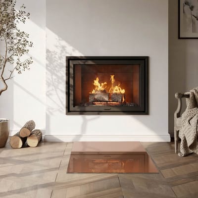 Coloray Vloerplaat Houtkachel - Plaat voor Onder Kachel - 60 cm x 60 cm - Kachel Vloerplaat - Bruin Vloerplaat Kachel - Vloerplaat Voor Kachel - Vloerplaat Openhaard - Houtkachel Accessoires - Plaat Kachel