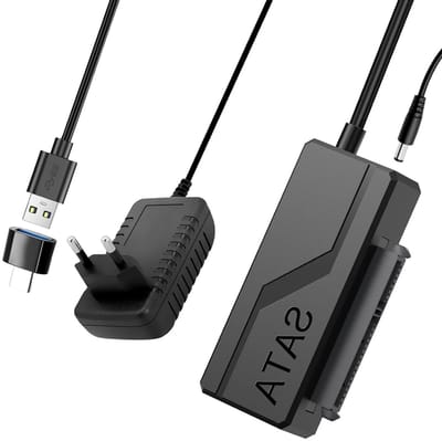 USB 3.0 naar SATA Adapterkabel voor 2.5/3.5 inch HDD/SSD met 12V/2A Voeding en UASP Ondersteuning voor Snelle Gegevensoverdracht