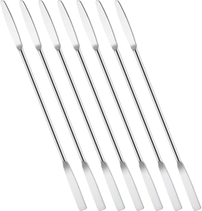 Dailygoods- Laboratoriumspatel 7 stuks - Roestvrij Staal - Dubbele Uiteinden - 15 cm - Ideaal voor Cosmetica - Nauwkeurig Werken - Spatel